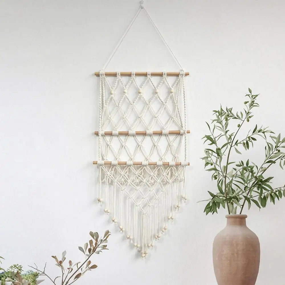 Macrame Wall Hanging Photo Display Boho Room Decor Board