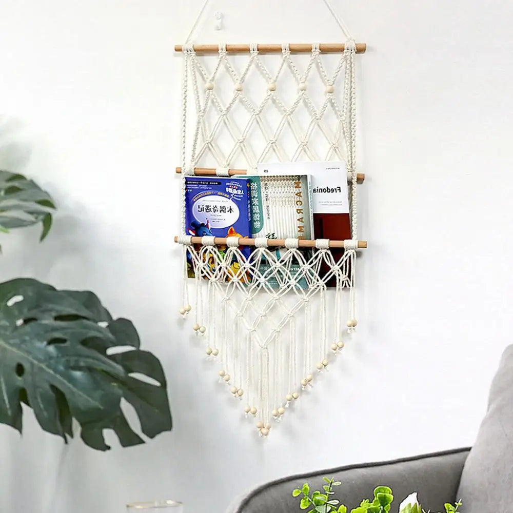 Macrame Wall Hanging Photo Display Boho Room Decor Board