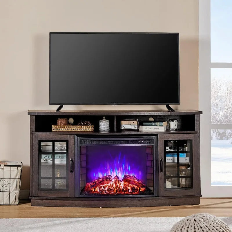 TV Cabinet with 26" Electric Fireplace for TVs up to 65"