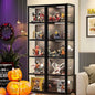 Display Cabinet, 5-Tier Tall Bookcase with Adjustable Shelves