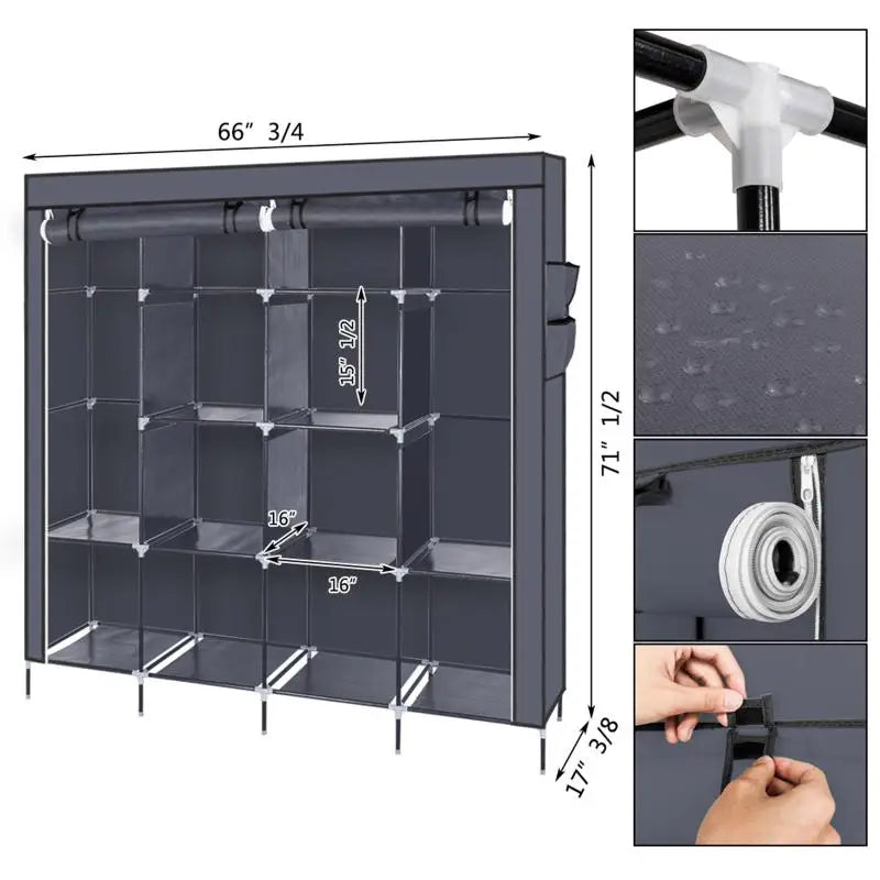 Dustproof Waterproof Portable Closet Wardrobe Storage