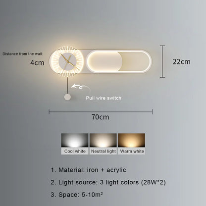 Modern Wall Clock LED Light