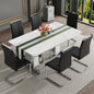 Luxury Dining Table Set 67'' Dining Table Set 6 Leather Upholstered Chairs