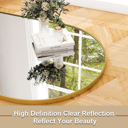 Gold Extra Large Floor Mirror Aluminum Alloy Frame