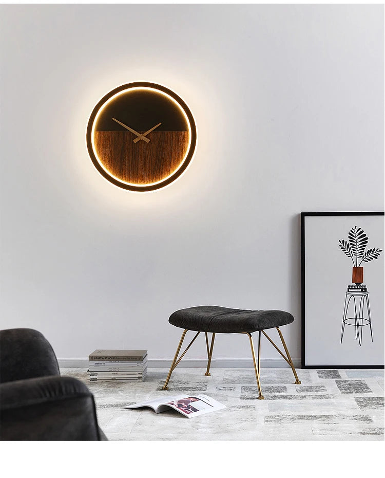 Modern LED Clock Wall Lamps